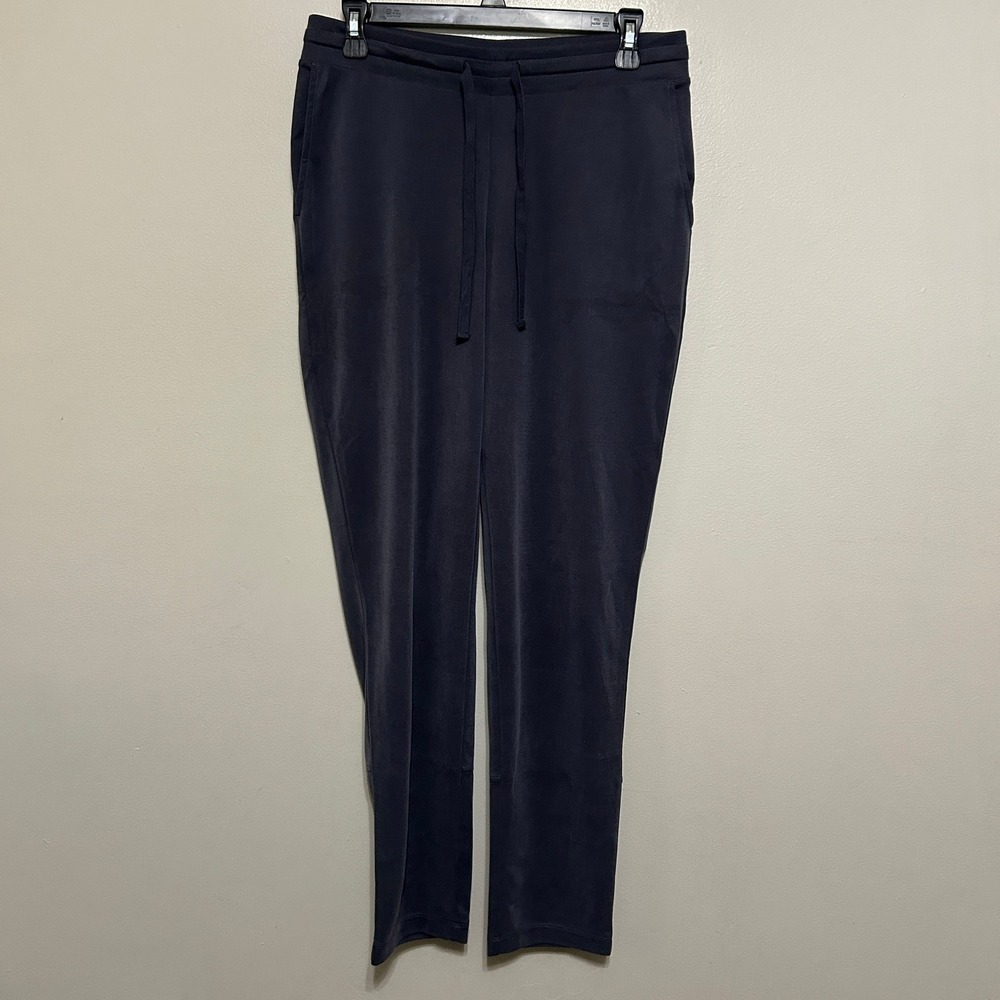 Pure Jill Jogger Pants M Gray Sand-Washed Drawstring Knit Luxury Loungewear Cozy